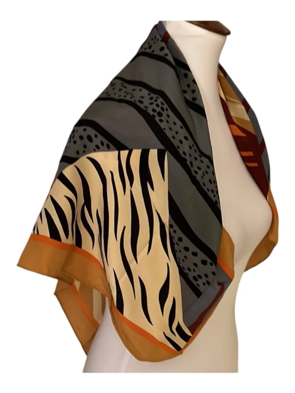Large Square Scarf Animal Print Zebra Leopard Geometric Patchwork 30”
